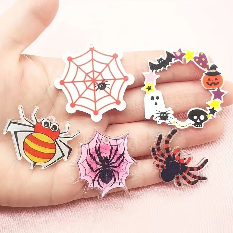 Jewelry Making Accessories - Pendentif araignée en acrylique pour Halloween,