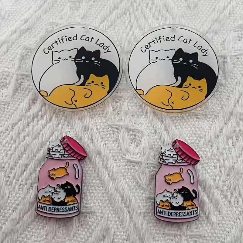 Jewelry Making Accessories - Pendentif chat mignon en acrylique, 10