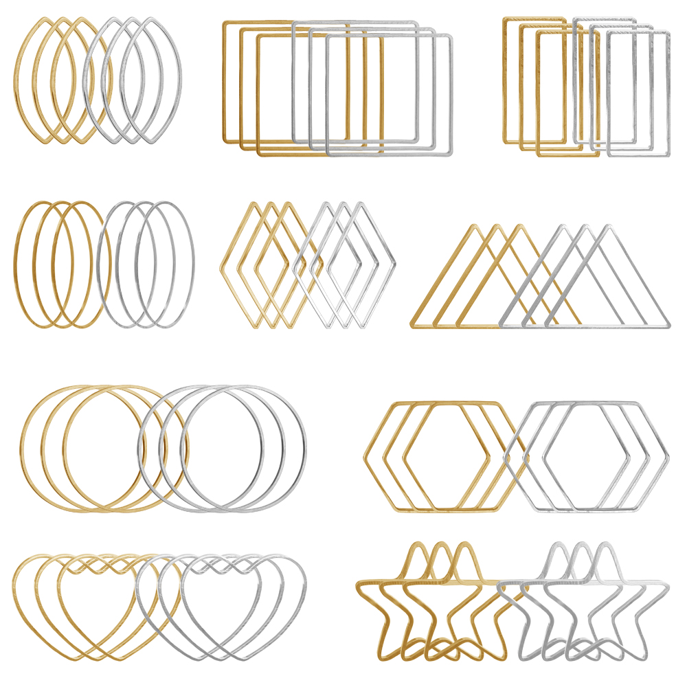 Jewelry Making Metal Supplies - 20 pièces or argent cadre creux