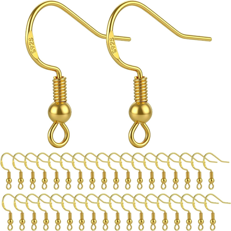 Jewelry Making Thread - 50 crochets d'oreilles plaqués or en