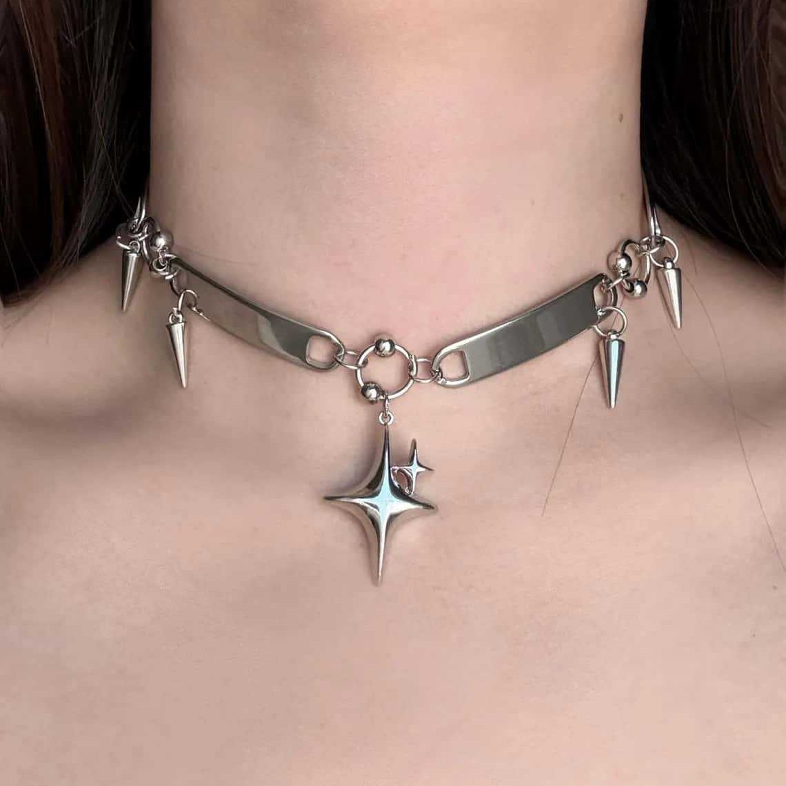 Collier ras du cou riveté Punk - Jewelry Making Rings avis et prix