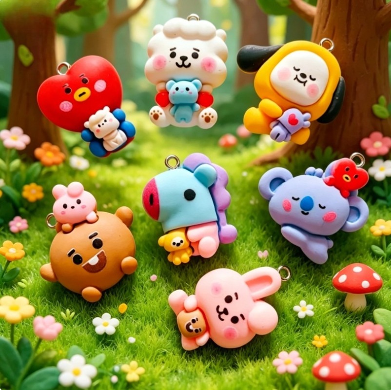Breloques en résine BT21, 7 pi - Jewelry Making Accessories avis et prix