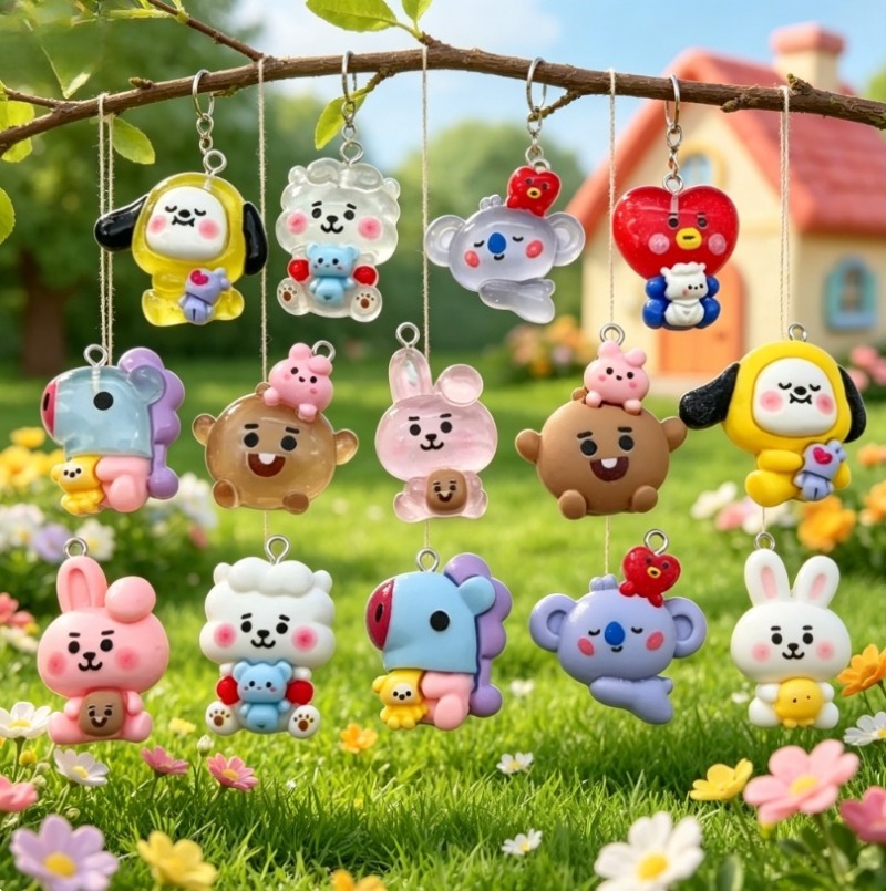 Breloques en résine BT21, 7 pi - Jewelry Making Accessories avis et prix
